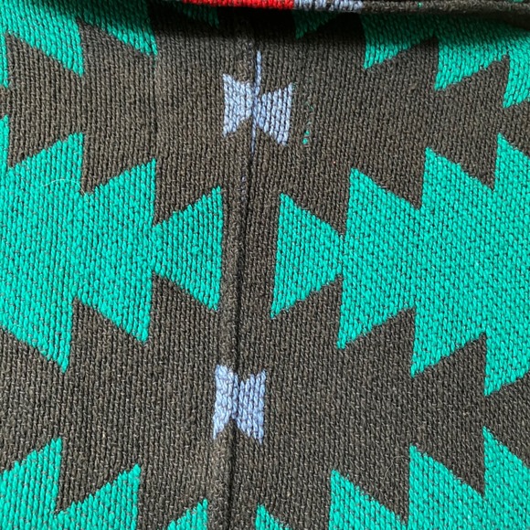 Silverado Southwestern Jacket Women's Medium Red Teal Geometric blanket Cotton - Picture 11 of 13